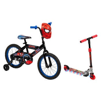Bicicleta y Scooter Infantil R16 Huffy Spider-Man/Avengers Combo