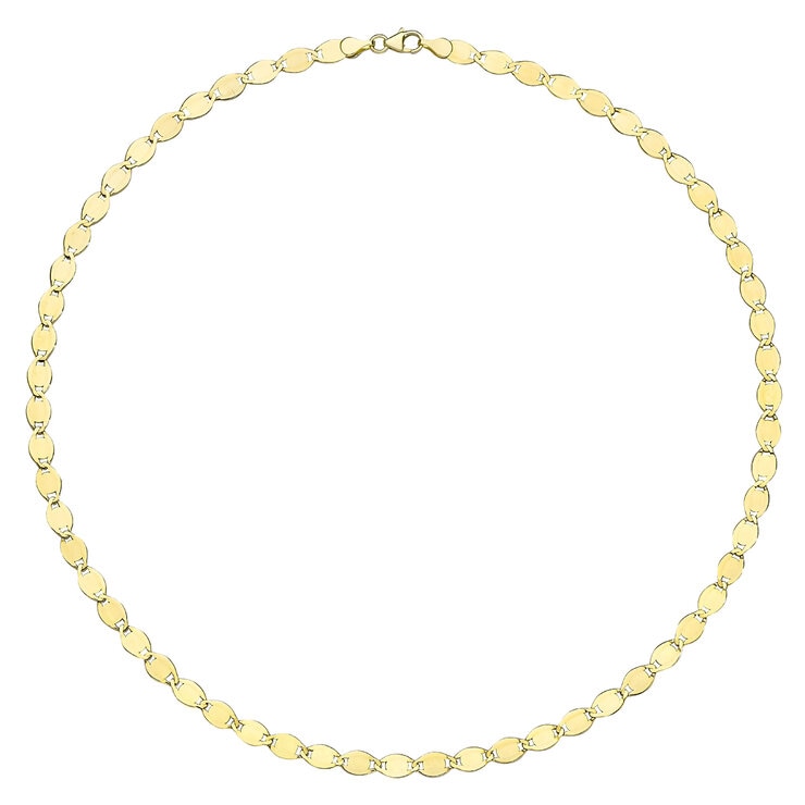 Collar de Eslabones Pulidos, de 14K Oro Amarillo