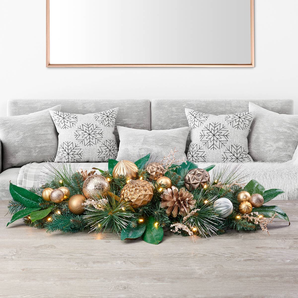 Centro de Mesa Decorativo Iluminado de 81cm Oro