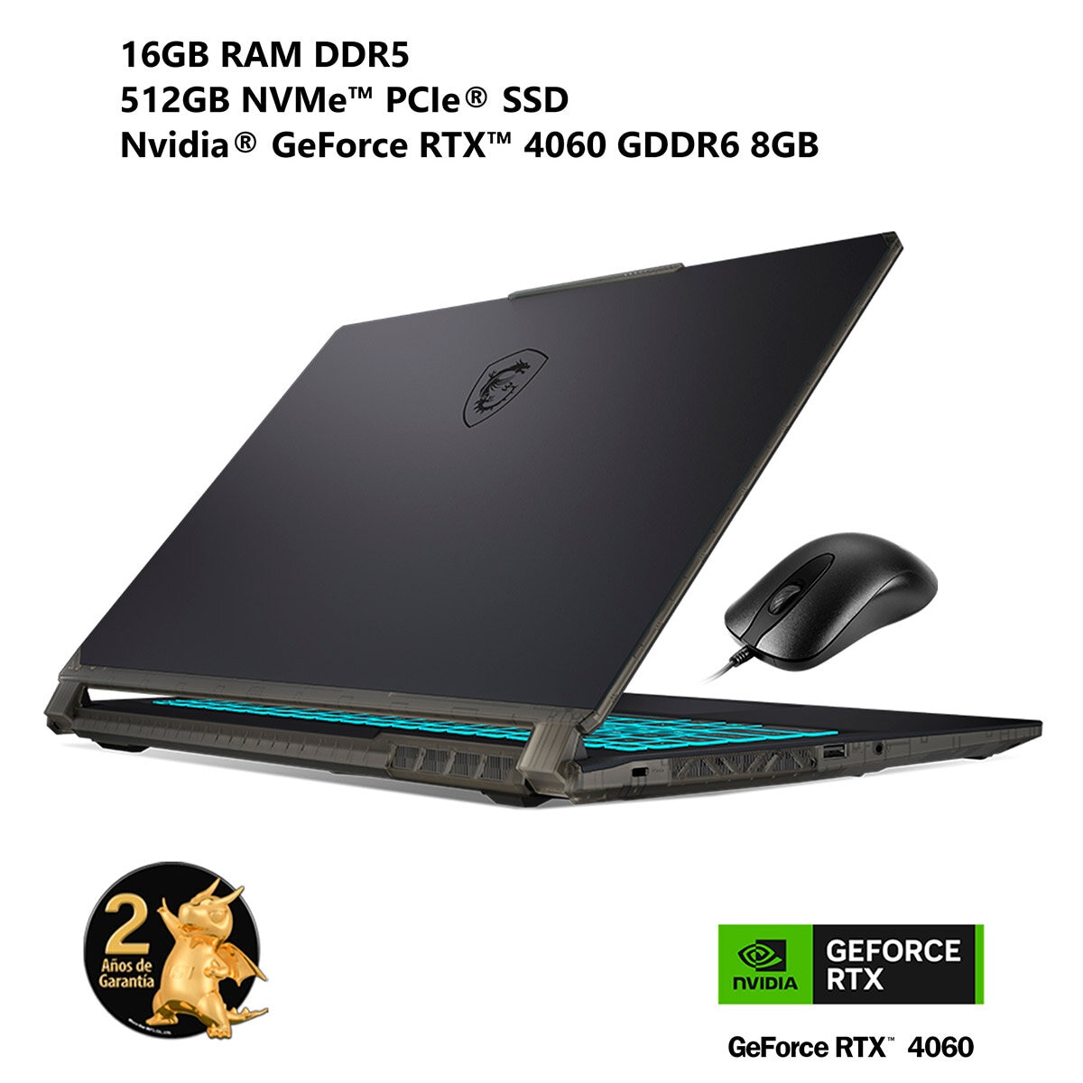 MSI Cyborg Gaming 15 Laptop 15.6'' FHD Intel Core i7 16GB 512GB SSD + Mouse