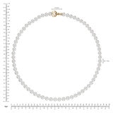 Collar de Perlas Cultivadas, 6.5-7mm, Oro Amarillo de 14K