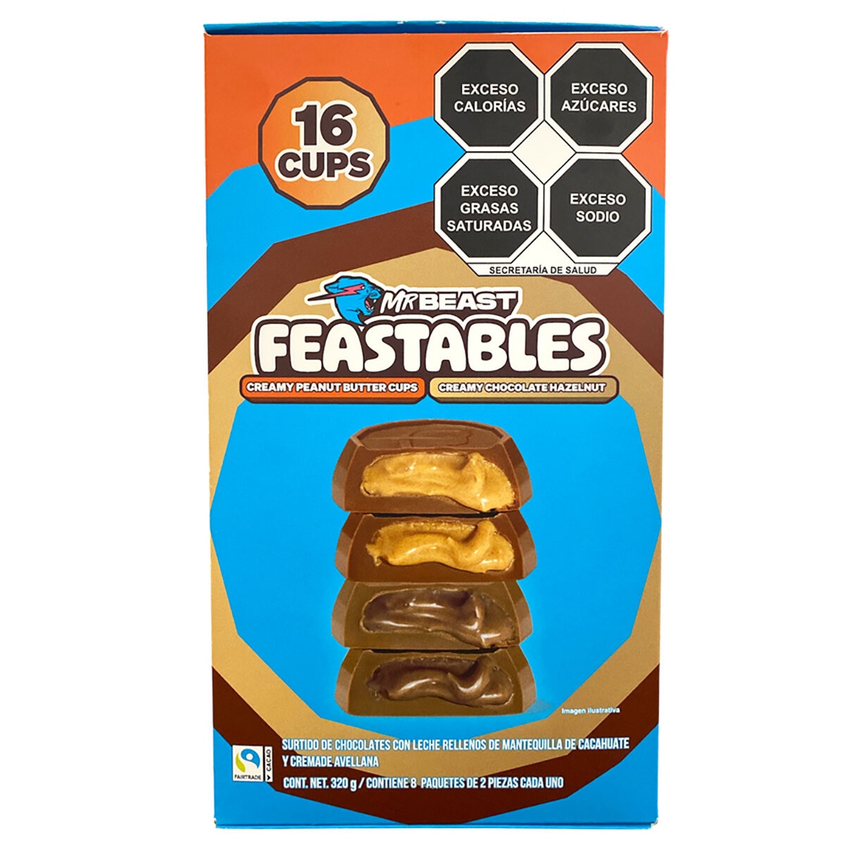 Mr Beast Feastables Cups Surtido de Chocolates Rellenos 320 g
