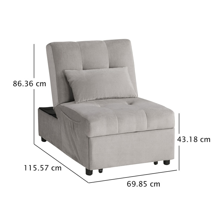 Homelegance, Sofá Cama, Garrell Color Gris