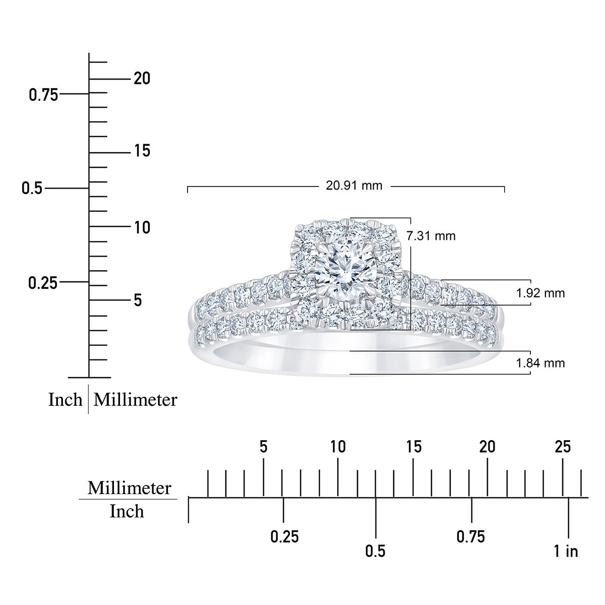 Anillo de Compromiso, 0.74ctw Diamantes, Oro Blanco de 14Kt