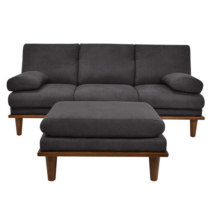 Violanti, Sofa Cama de tres plazas con Brazos y Patas de Madera Violanti, Sofa Cama de tres plazas con Brazos y Patas de Madera