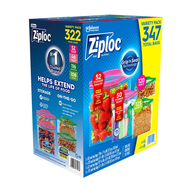 Ziploc Paquete Surtido de Bolsas 322 pzas