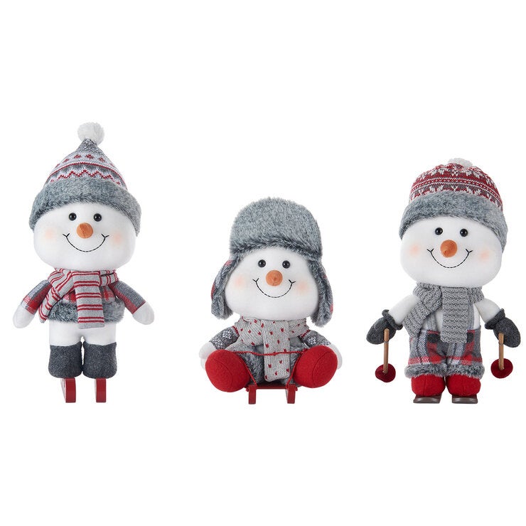 Muñecos de Nieve Decorativos, Juego de 3 Pzas.