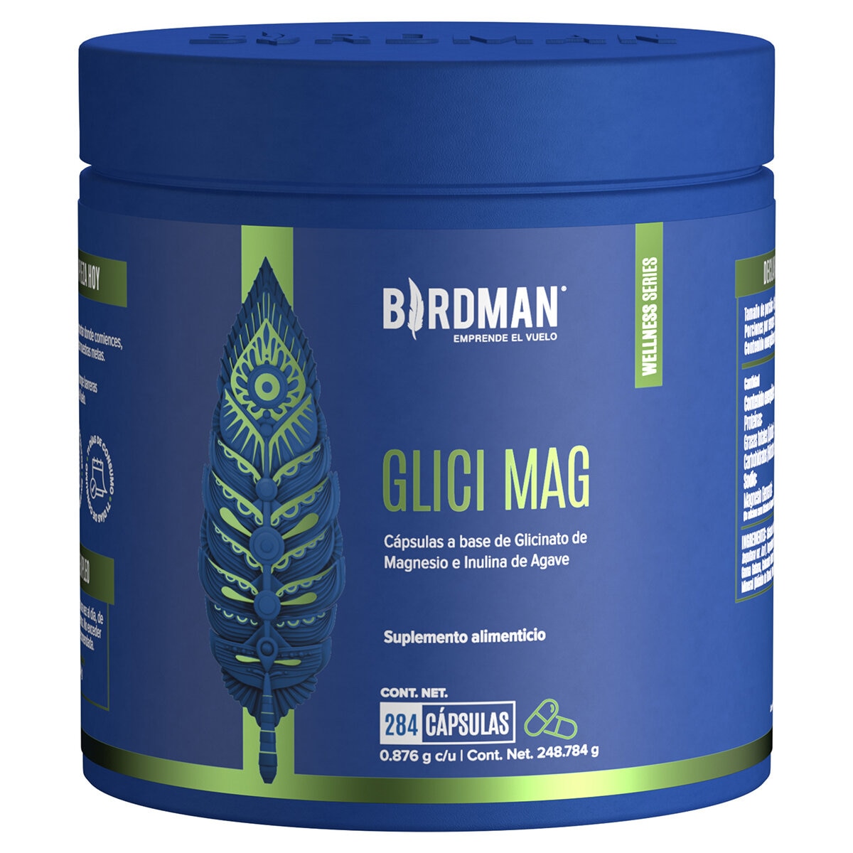 Birdman Glicinato de Magnesio 284 Cápsulas