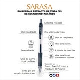 Bolígrafo Sarasa Gel 24 Pzas, Tinta Negro y Azul