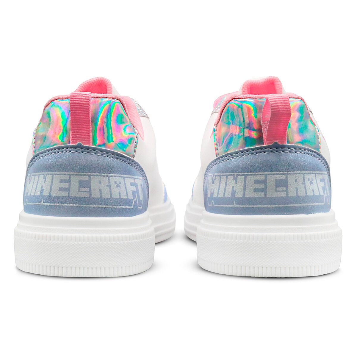 Minecraft, Tenis Color Blanco-Rosa para NIña, Varias Tallas