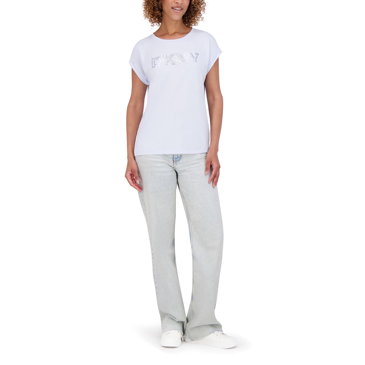 DKNY Playera para Dama Azul Grande