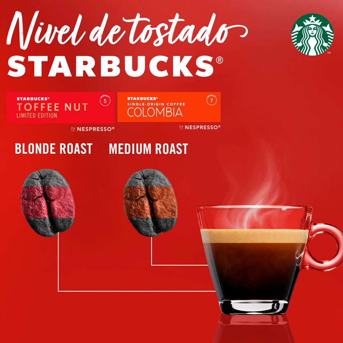 Starbucks Cápsulas Nespresso, Toffee Nut y Colombia