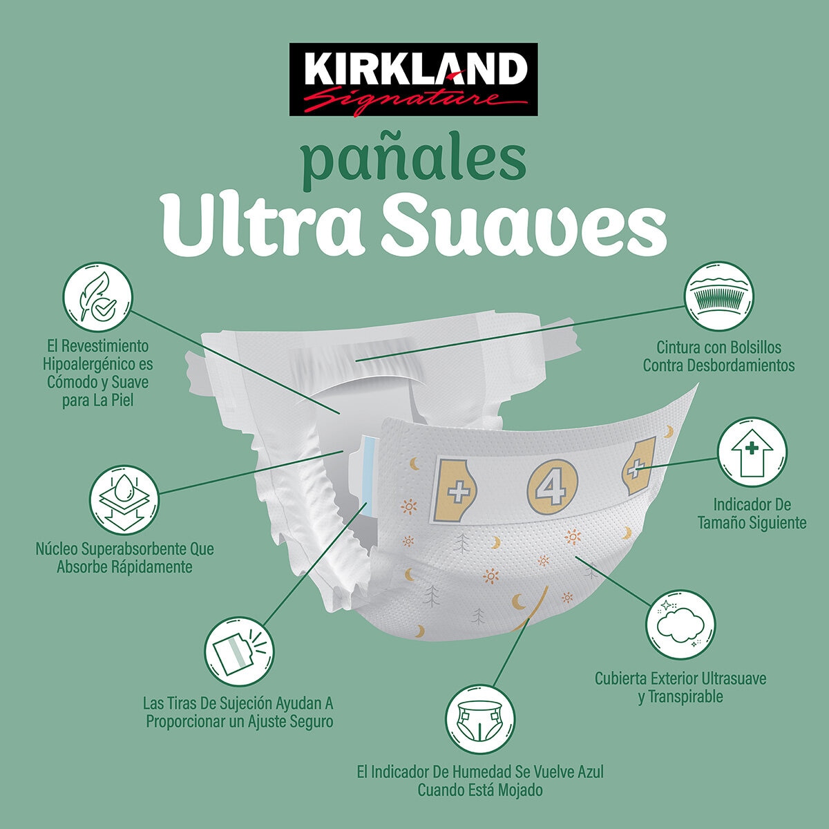 Kirkland Signature Pañales Etapa 4 Unisex 198 pzas Kirkland Signature Pañales Etapa 4 Unisex 198 pzas