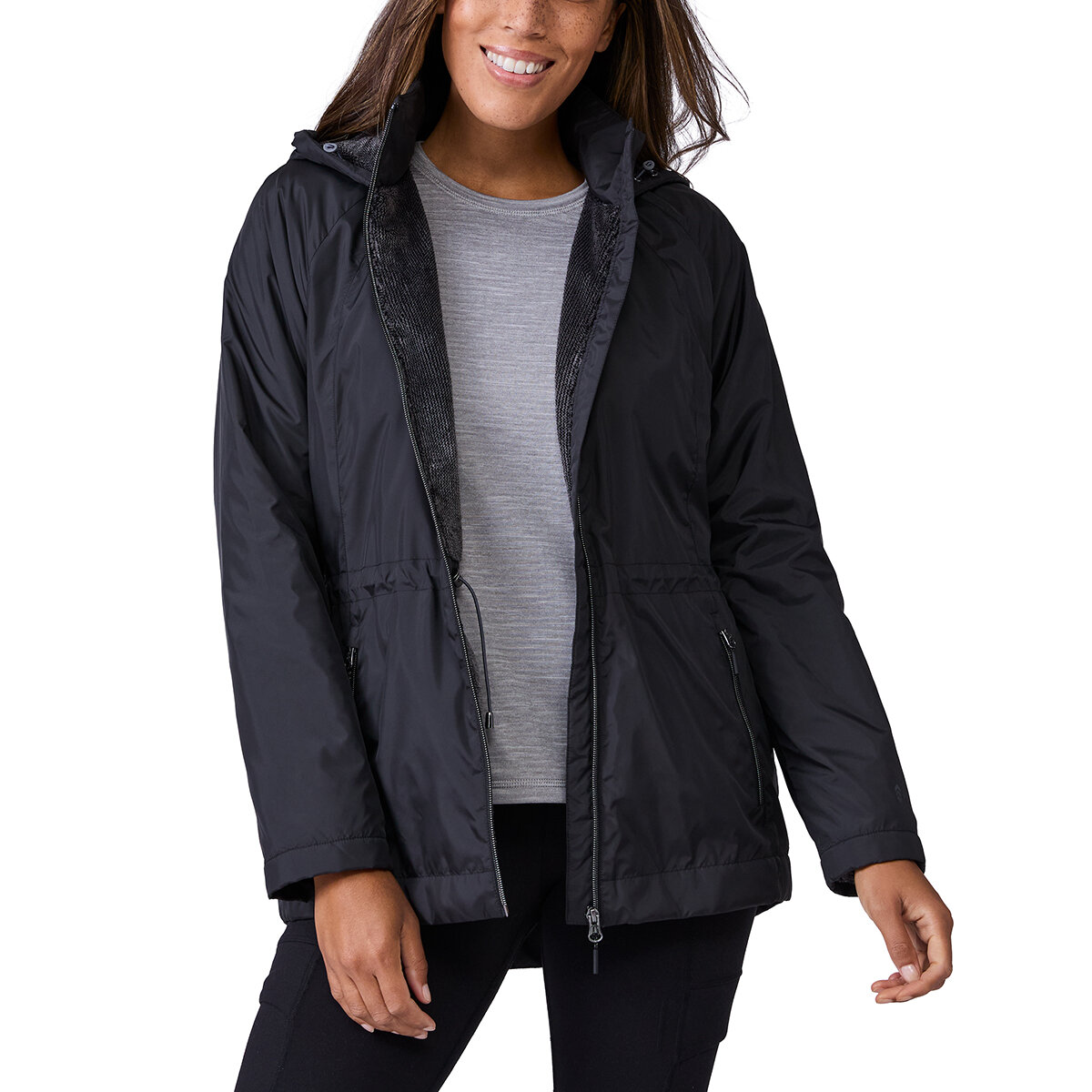 Free Country Chamarra rompevientos para Dama Negro Grande Free Country Chamarra rompevientos para Dama Negro Grande