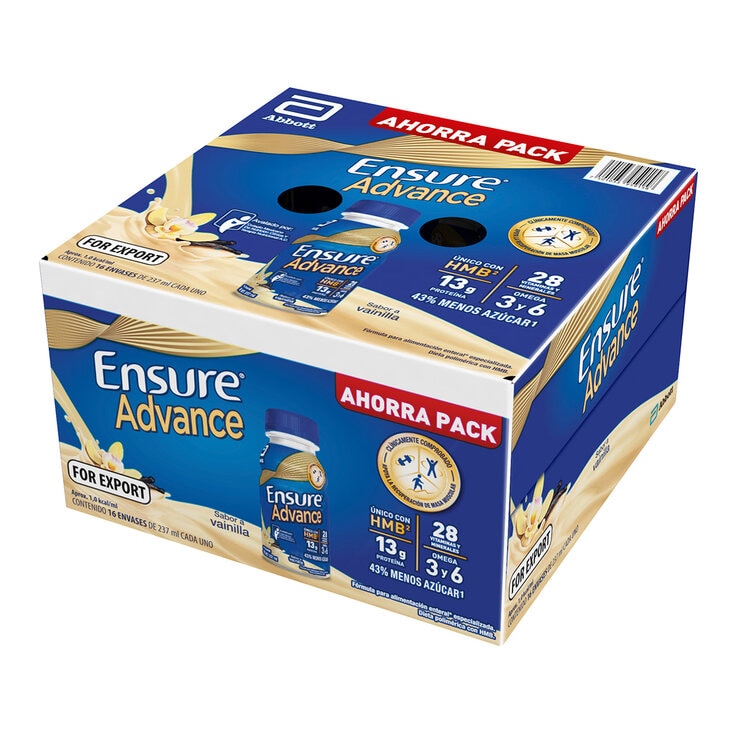Ensure Advance Suplemento Alimenticio Sabor Vainilla 16 pzas de 237 ml