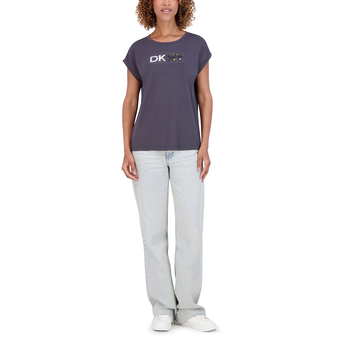 DKNY Playera para Dama Gris Mediana
