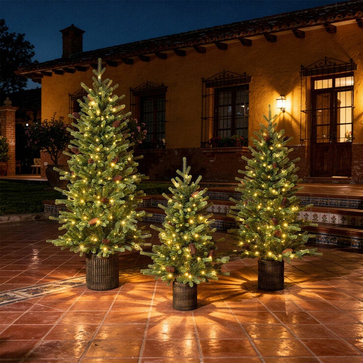 Árboles en Maceta con Luces LED, Juego de 3 Pzas. Árboles en Maceta con Luces LED, Juego de 3 Pzas.