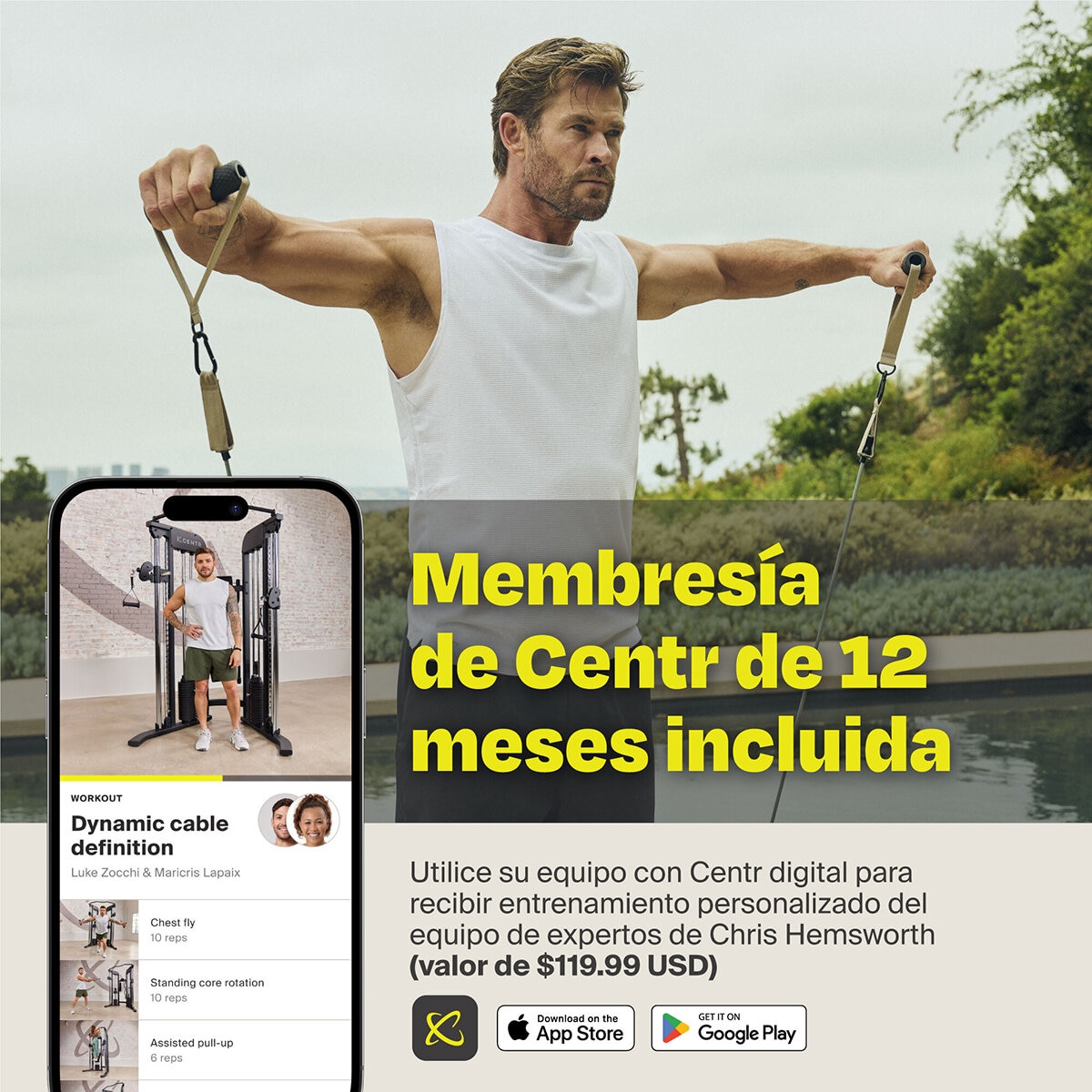 Centr Gimnasio FTX con Banca Plegable 