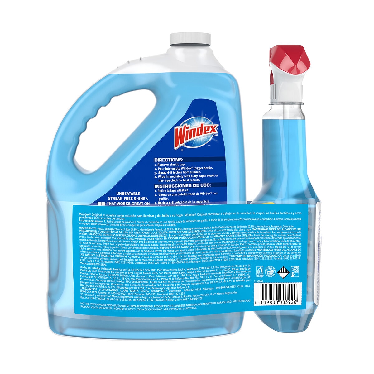 Windex Limpia Vidrios de 5 l con Atomizador de 946 ml