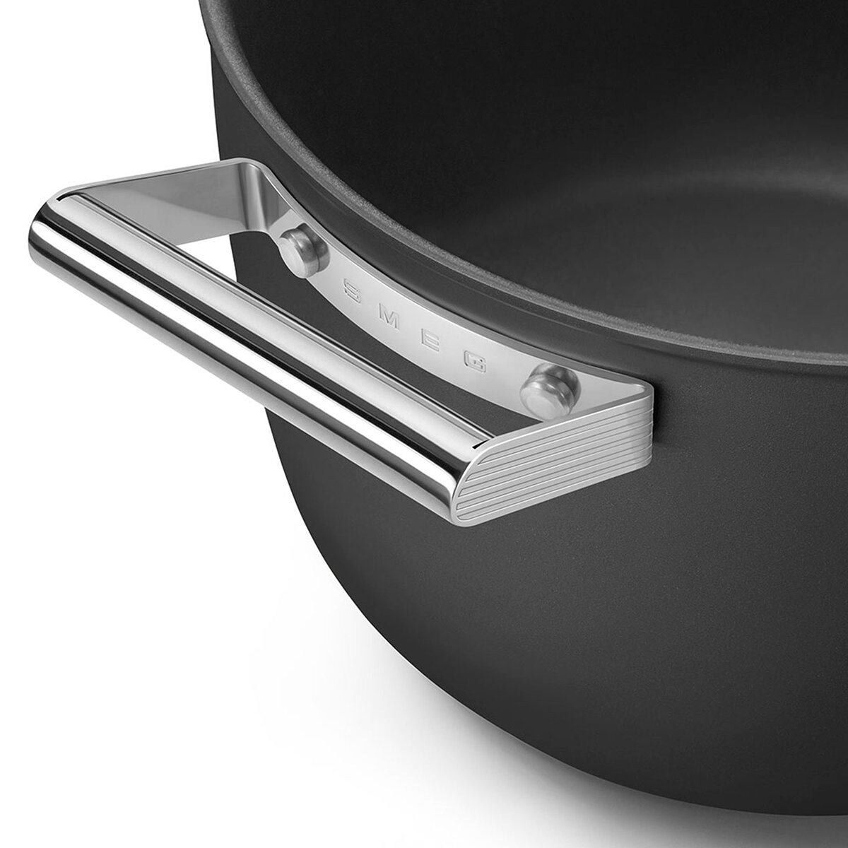 Smeg Olla de 26cm con Tapa de Cristal negro