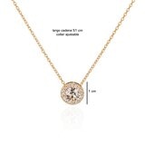 Mayfer, Juego Dorado de Arete y Collar con Dije, con Cristal Austríaco