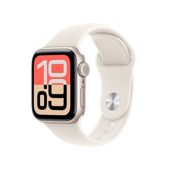 Apple Watch SE 3 (GPS + Celular) 44mm Aluminio Blanco Estelar + Correa Deportiva Blanco Estelar - Talla S/M