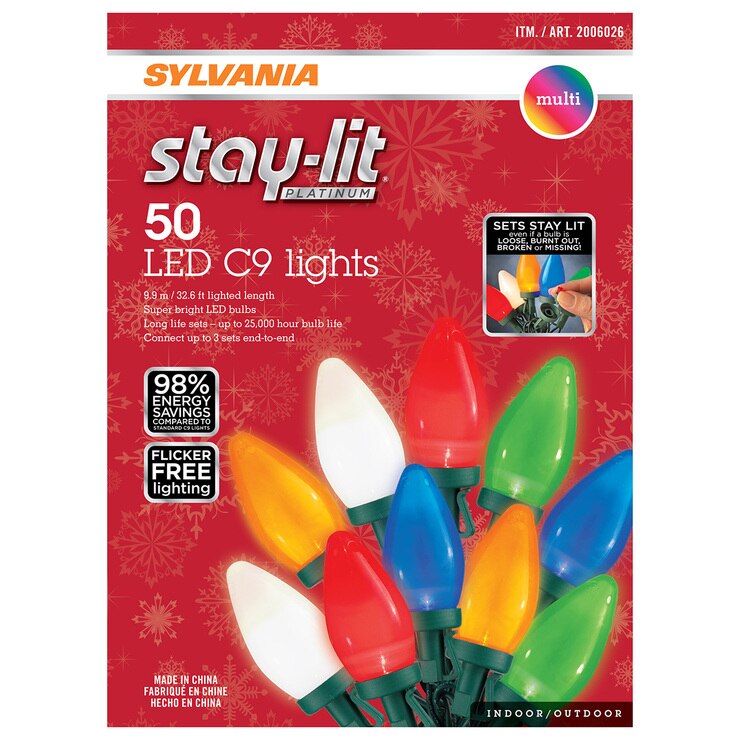 Sylvania, Serie Navideña de Luces LED STAYLIT, C9 Costco México