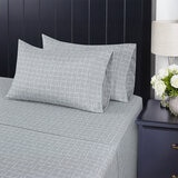 South Point Home Fashions, Juego de Sábanas Queen 6 Piezas, Tattersall Grey