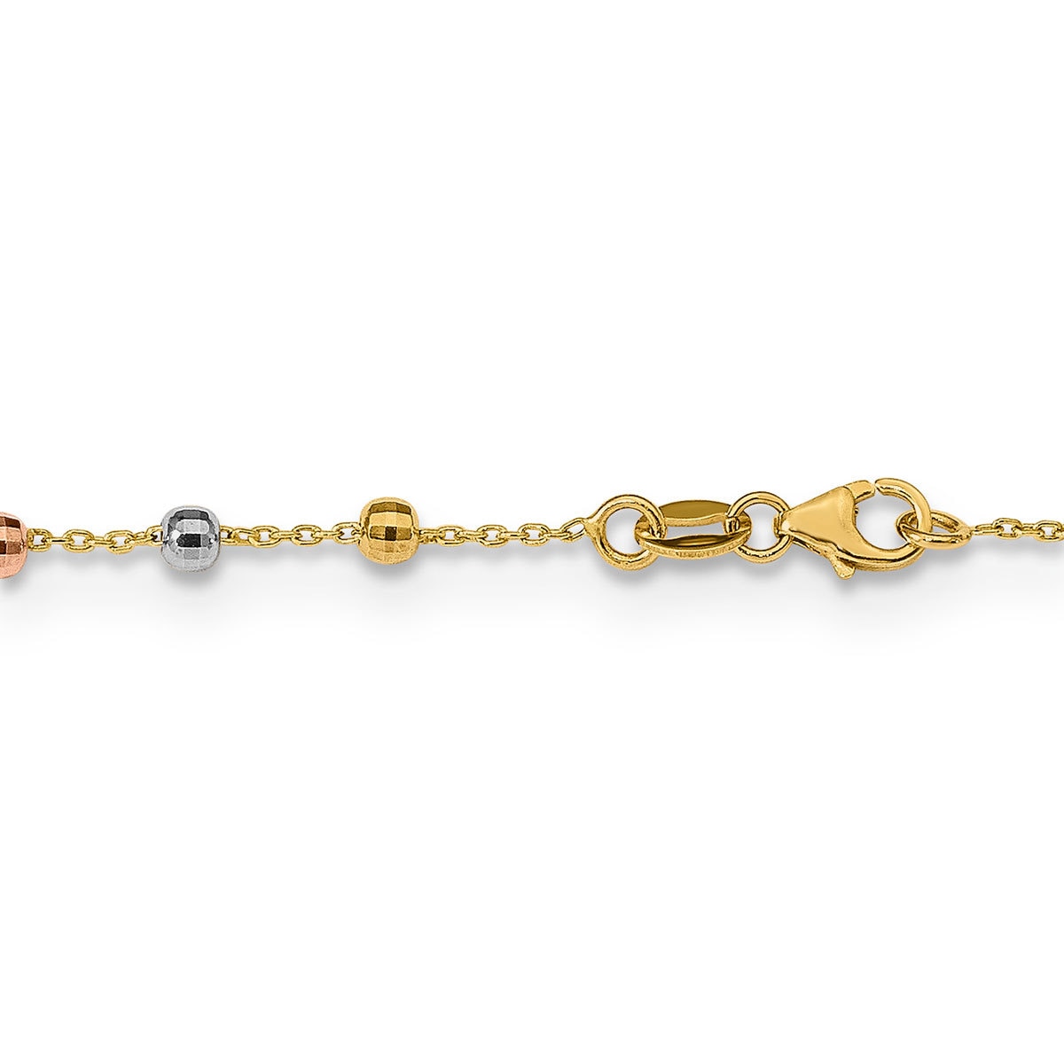 Pulsera Religiosa, Oros Amarillo, Blanco y Rosa de 14kt