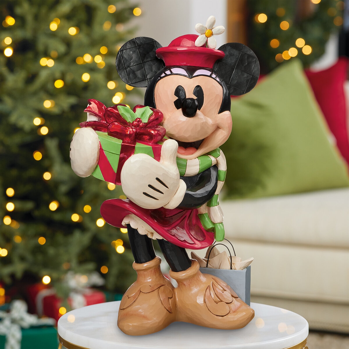 Disney Figura Navideña Pintada a Mano, Minnie