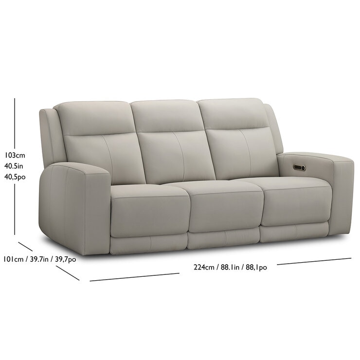 Simon Li Furniture, Sofá Reclinable de Piel con Sistema Eléctrico