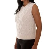 Mario Serrani Italy Chaleco de punto para Dama Blanco Chica