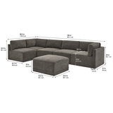 Thomasville, Fallon, Seccional Modular de Tela de 6 piezas con Otomano