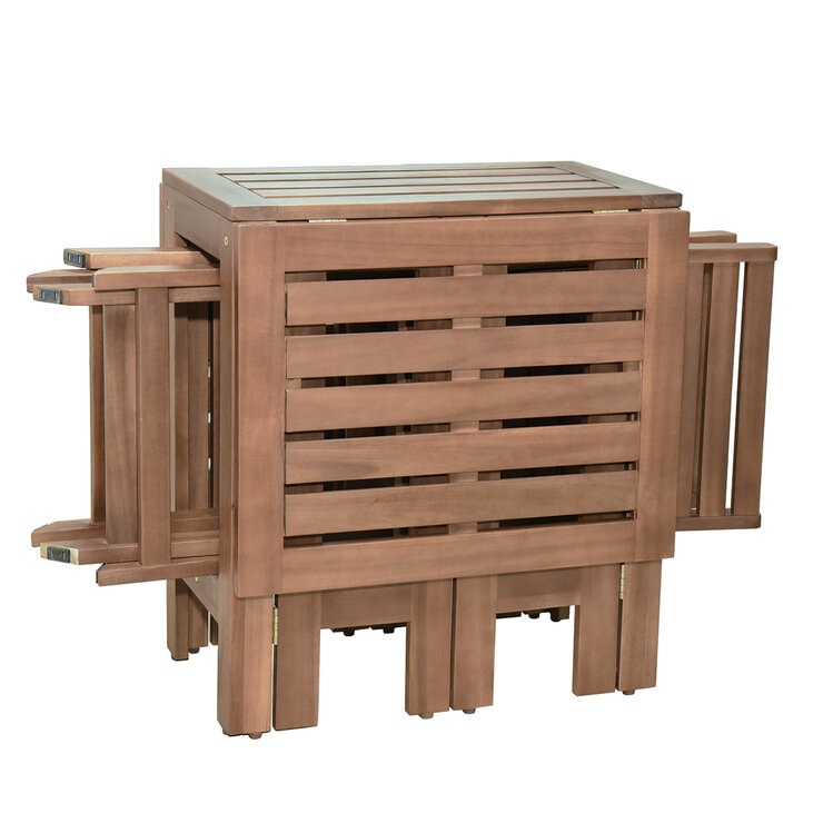 Alltrade, Set Bistro de Madera de Acacia plegable, 3 piezas