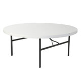 Lifetime Mesas Plegables Redondas 1.82m Color Blanco 12 Piezas con Carro Transportador