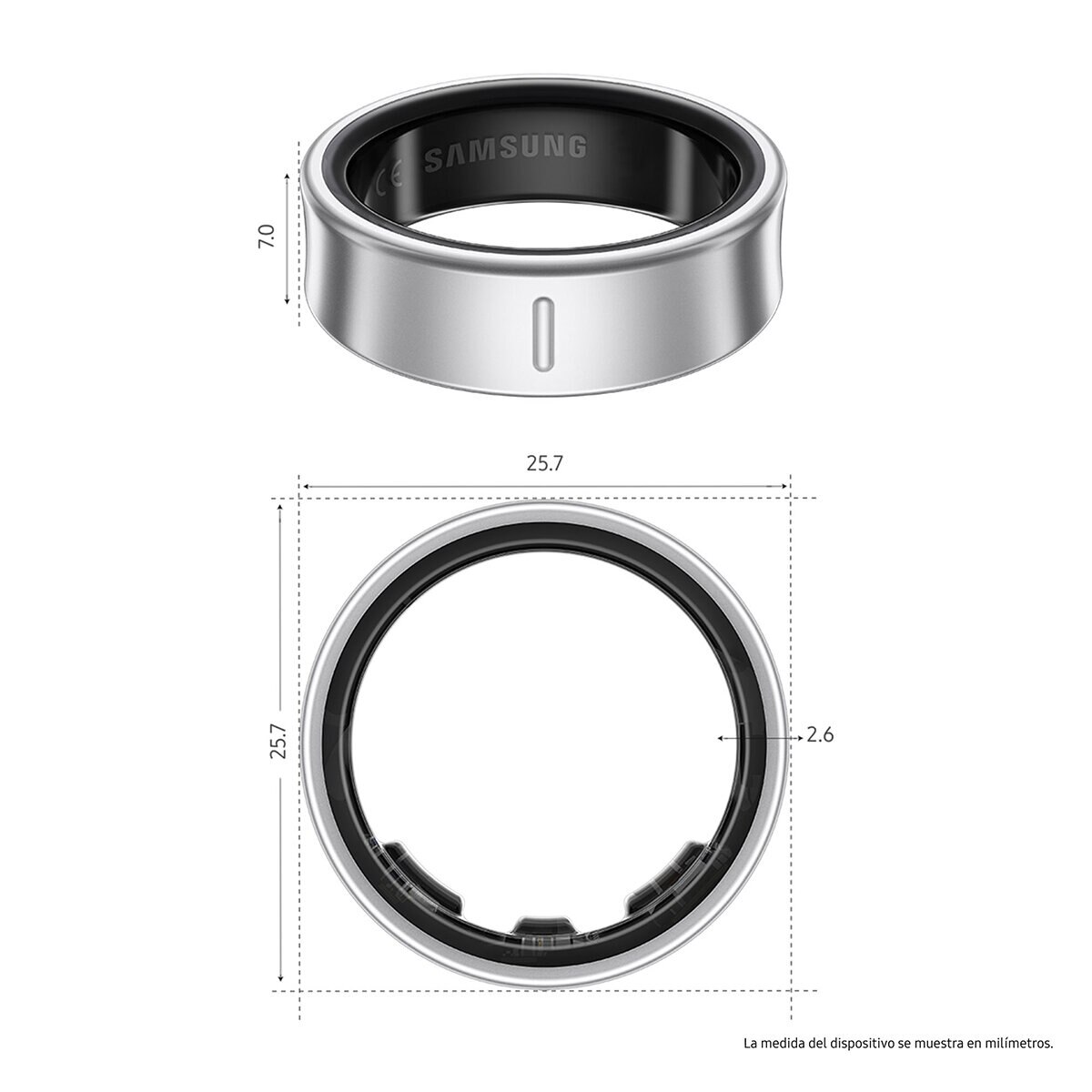 Samsung Galaxy Smart Ring Plata Titanio - Talla 11