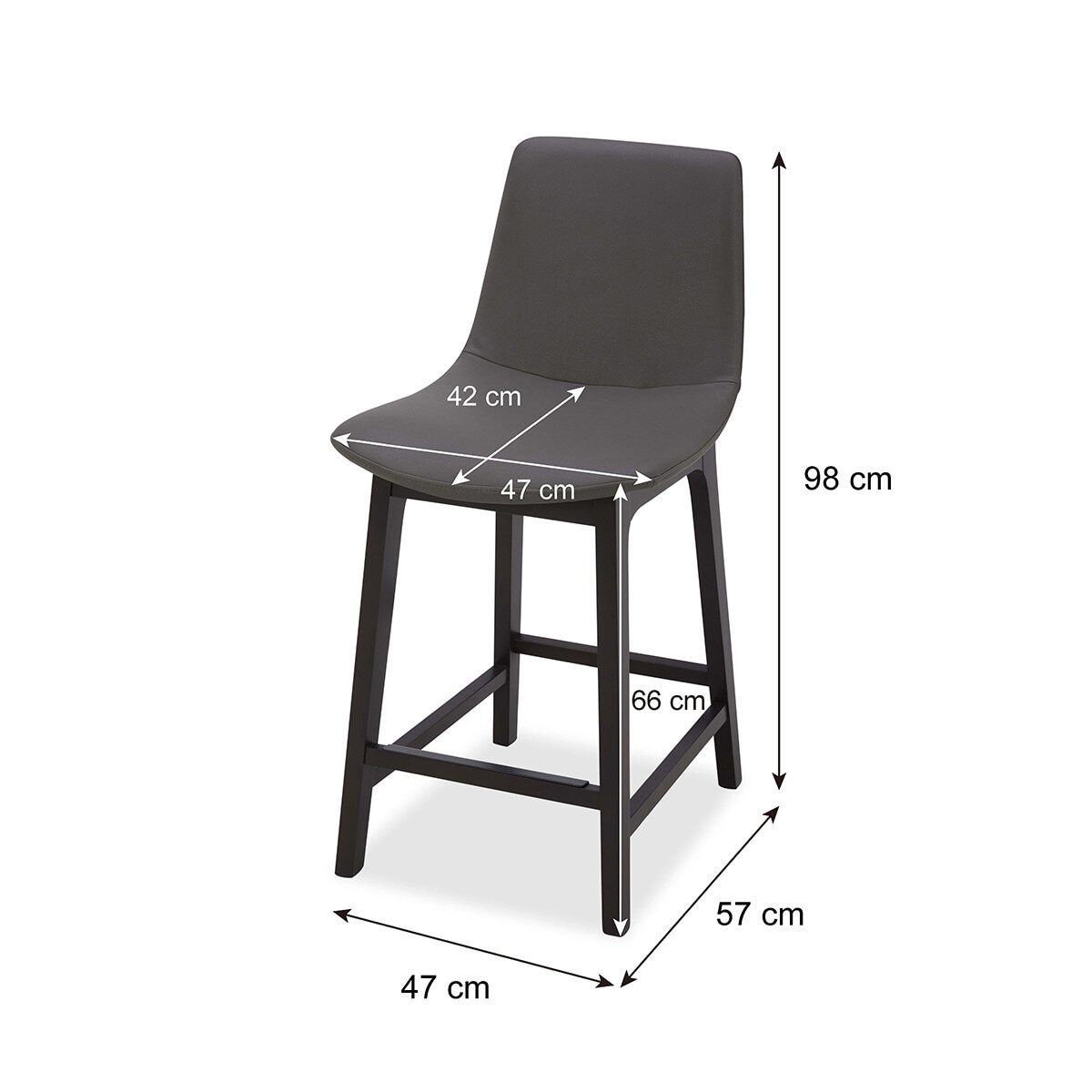 GilmanCreek Furniture, Set de 2 Bancos Altos de Piel Sintética