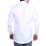 Emporio Colombo, Camisa de Lino para Caballero Corte Slim/Regular en Varias Tallas, Color Blanco