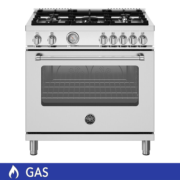 Bertazzoni Estufa de Gas 5 Quemadores 91 cm