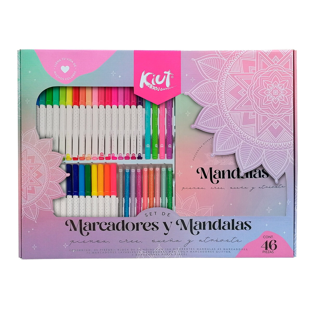 Kiut Set de Mandalas con 45 Marcadores de Colores