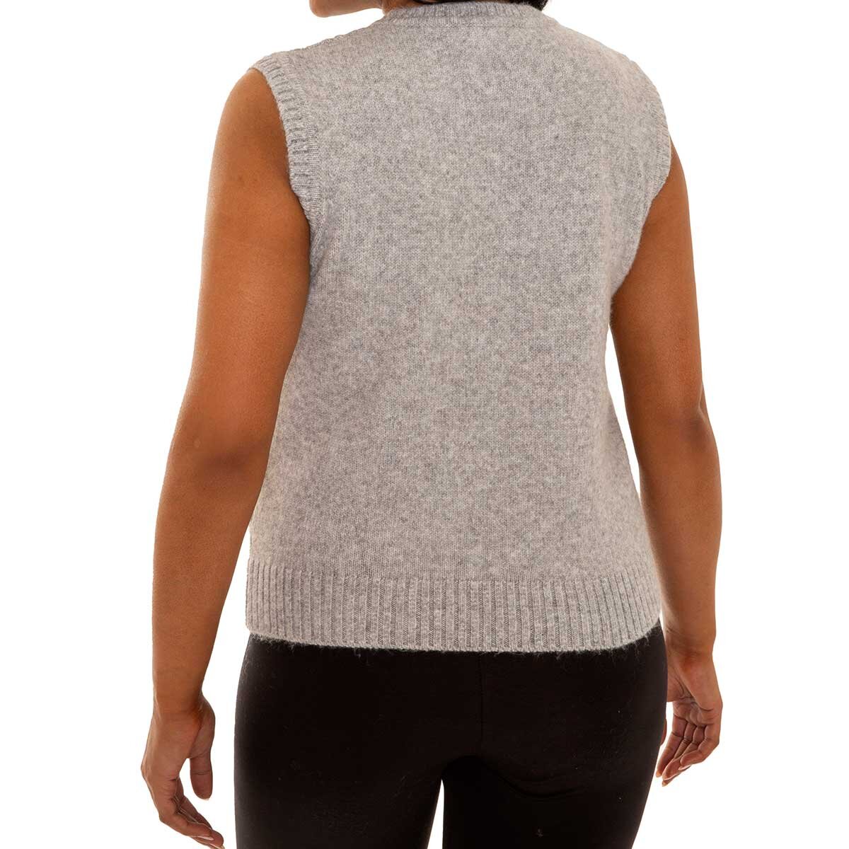 Mario Serrani Italy Chaleco de punto para Dama Gris Chica