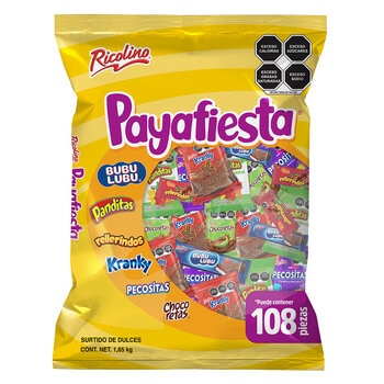 Ricolino Payafiesta Surtido de Dulces 108 pzas 1.65 kg