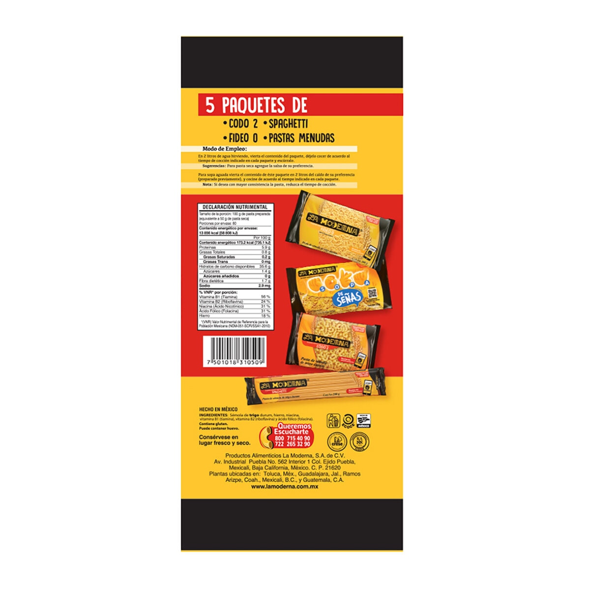 La Moderna Pastas Surtidas 20 pzas de 200 gr