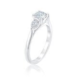 Anillo de Compromiso, 0.98 ctw Diamantes, Oro Blanco de 14K Anillo de Compromiso, 0.98 ctw Diamantes, Oro Blanco de 14K