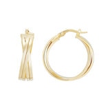 Aretes Aro Torcido, Oro Amarillo de 14K