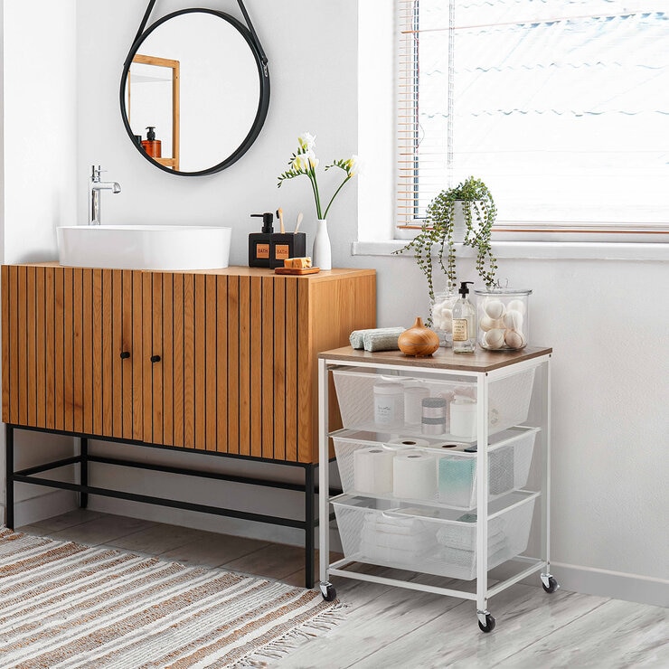 Carrito Rodante de Malla Metálica con 3 Niveles