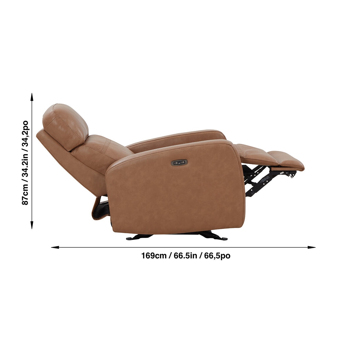 Synergy Home Furnishings, Sillón Reclinable de Piel con Sistema Eléctrico