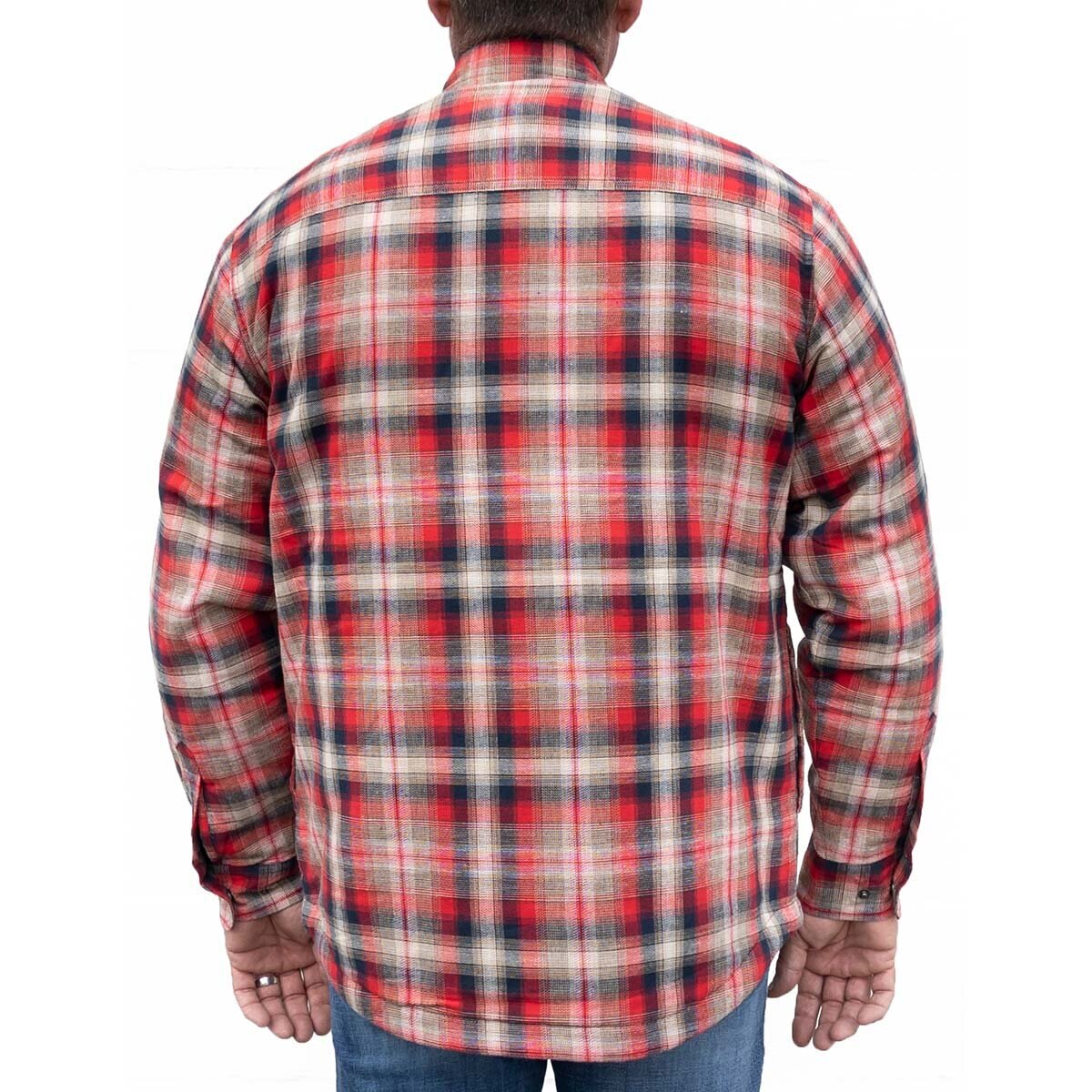 Grizzly Mountain Chamarra de Franela con Forro para Caballero Rojo