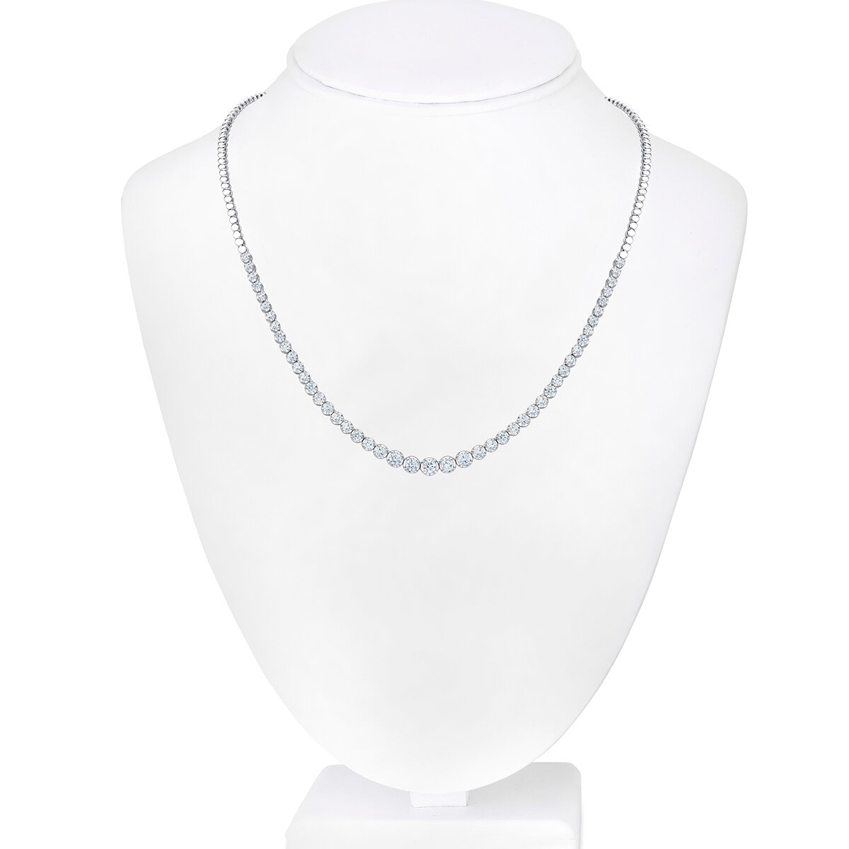 Collar de Diamantes 2.00ctw, Medio Tenis, Oro Blanco 14K Collar de Diamantes 2.00ctw, Medio Tenis, Oro Blanco 14K