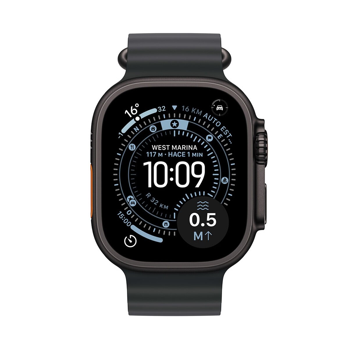 Apple Watch Ultra 3 (GPS + Celular) 49mm Titanio Negro + Correa Ocean Negro - Unitalla